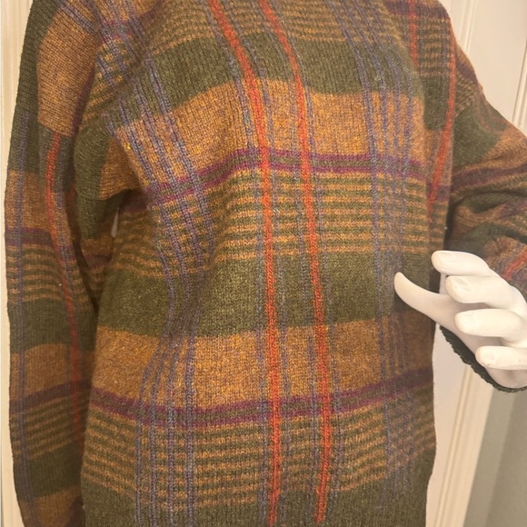 VINTAGE Christopher Hayes Sweater Mens Size M Green Red Plaid Shetland Wool. - Picture 6 of 11